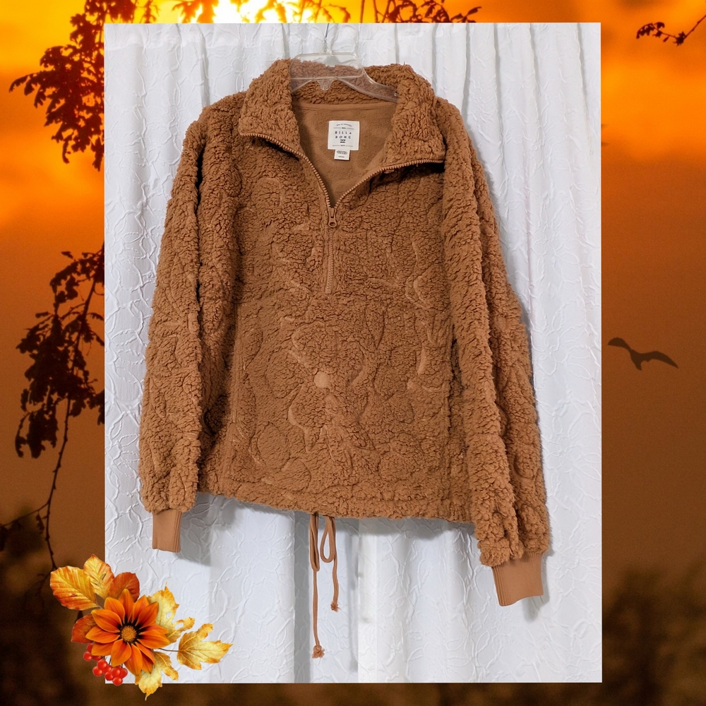 Billabong Brown Teddy Jacket with Cozy Sherpa Texture